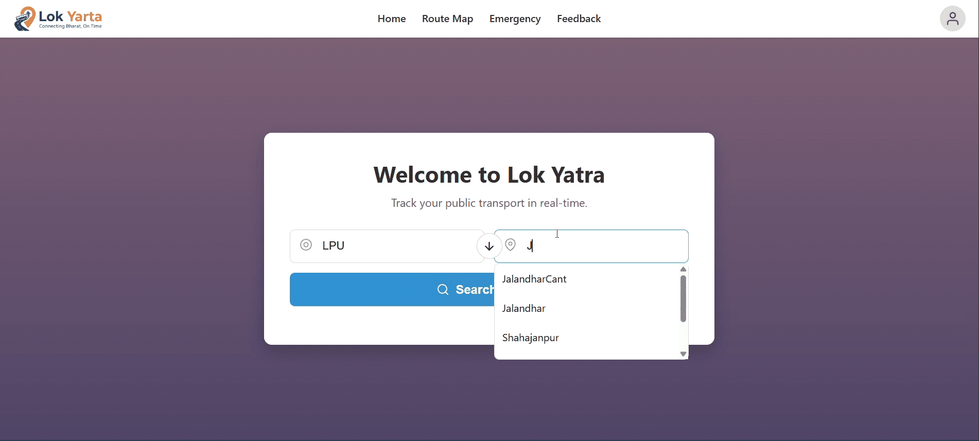 Lok Yatra - Bus Tracking App background